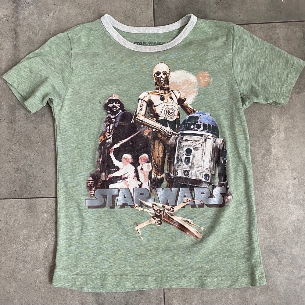J. Crew crewcuts Star Wars boys green shirt size 8 - Picture 2 of 7